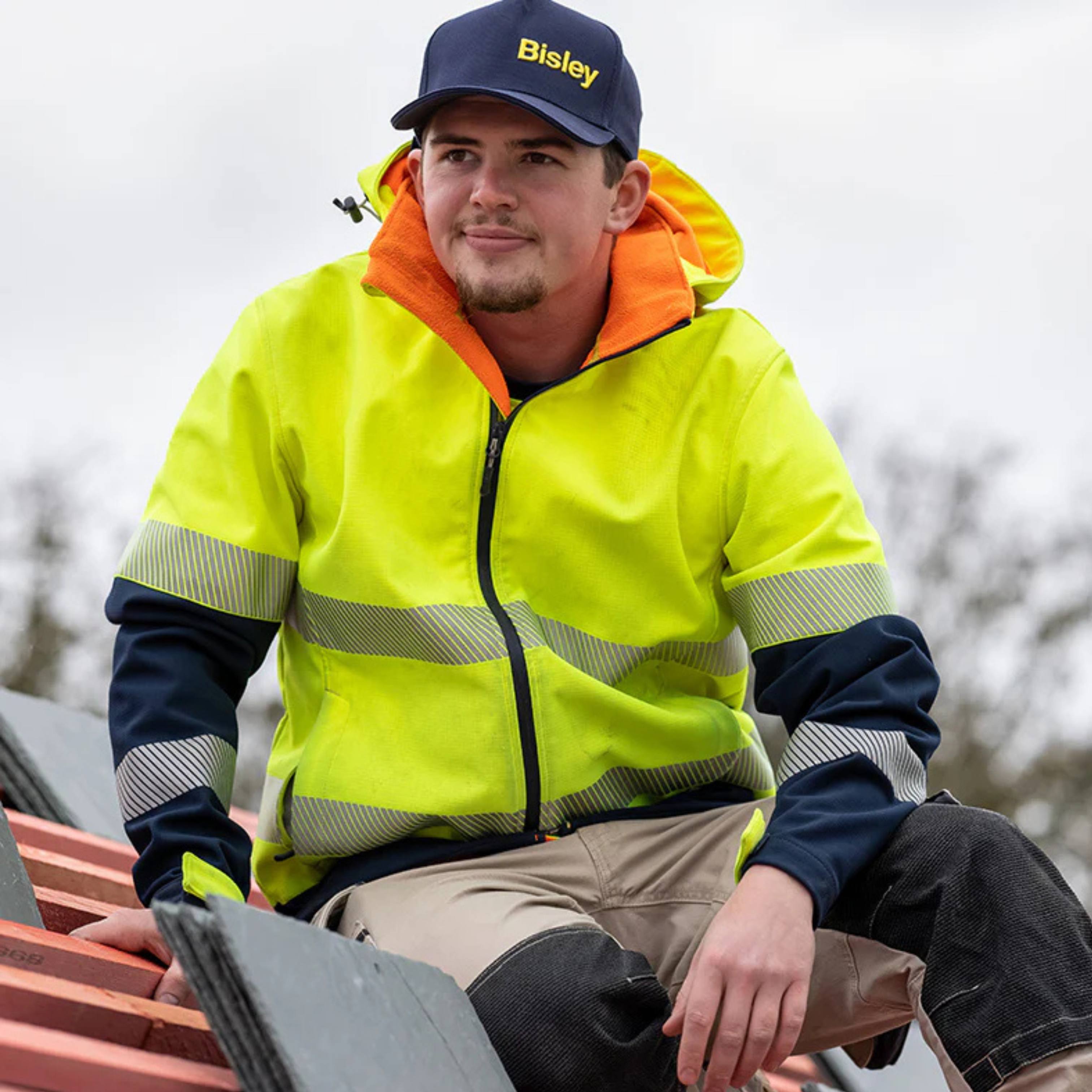 High-visibility trade workwear with custom embroidered cap